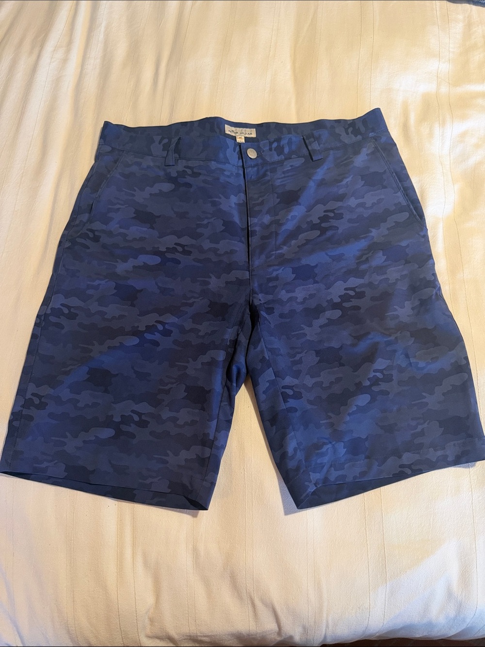 Peter Millar Navy Camo Flat Front Shorts